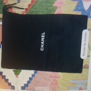 Chanel Black Dust Bag 15.5" by 12. Drawstring Cotton Pouch
